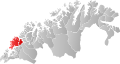 Location of the municipality in the province of Troms og Finnmark