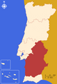 Location of Alentejo in Portugal