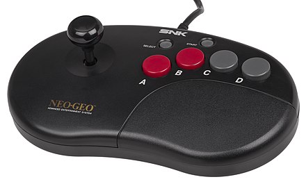 The Neo Geo Controller Pro was an update to the previous Neo Geo AES's arcade stick controller.