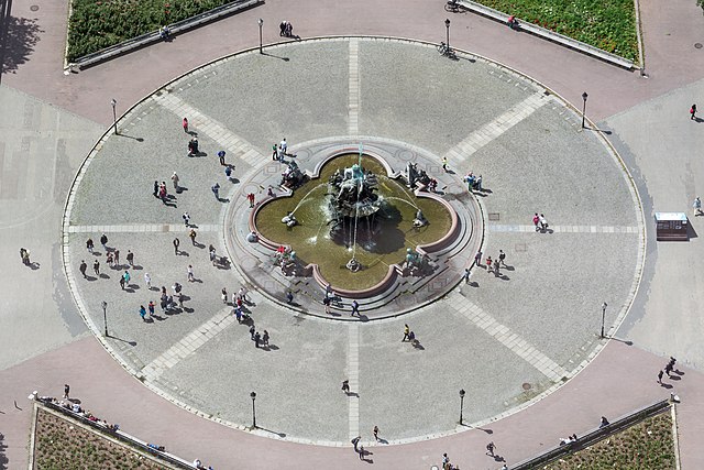 Нептунова фонтана у Берлину, поглед из ваздуха