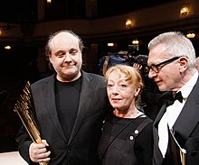 Paulus Manker mit Ulrike Kaufmann und Erwin Piplits (Nestroy-Theaterpreis 2010)