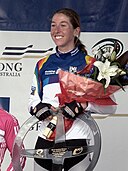 Nicole Cooke Geelong World Cup 2007 podium 1.jpg