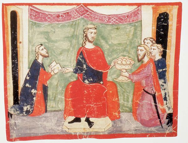 Peter III gives audience to ambassadors of Frederick II, Holy Roman Emperor and Michael VIII Palaiologos, demanding Peter to intervene in the war agai