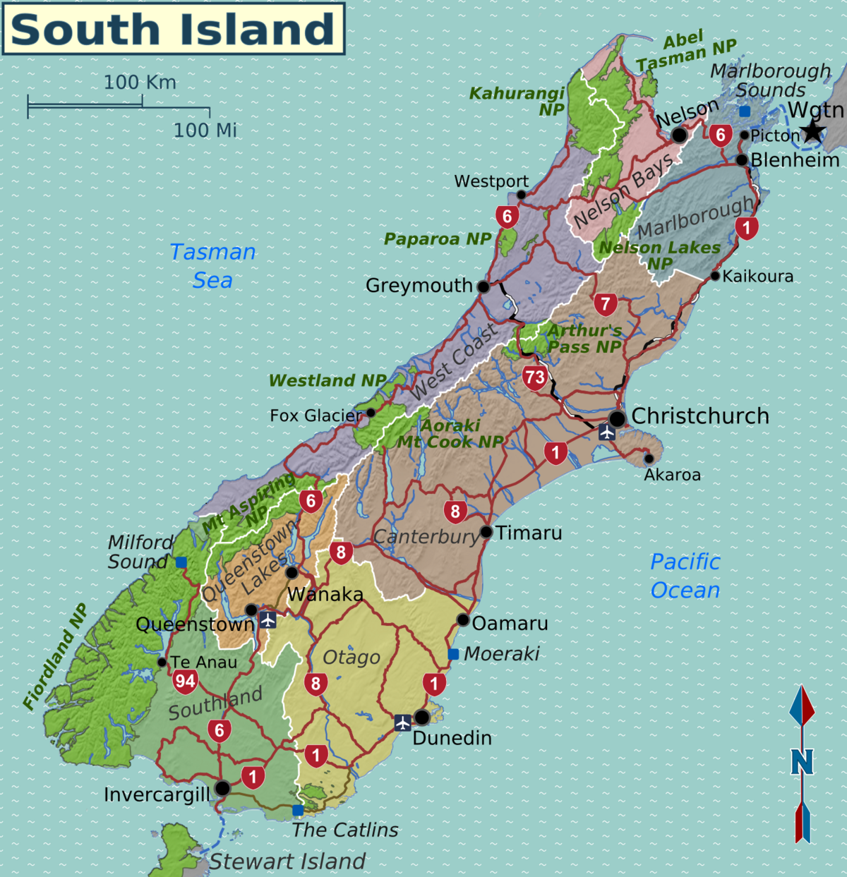 southern alps new zealand map