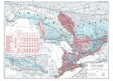 Map showing the territory of the National Transcontinental Railway, in Quebec and Ontario (very pale blue along the top of the map). Ontario and Quebec Railway Territories 1915 map.pdf