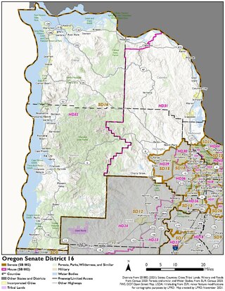 <span class="mw-page-title-main">Oregon's 16th Senate district</span>