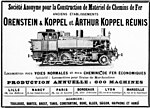 Orenstein & Koppel et Arthur Koppel reunis advert in Revue generale des chemins de fer et des tramways, 1 December 1910 (cropped).jpg