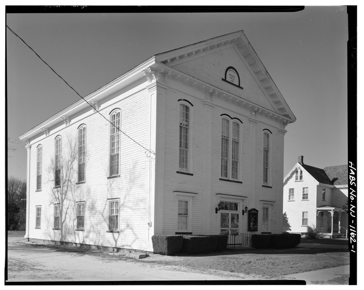 File:PERSPECTIVE VIEW OF FACADE AND SIDE OF CHURCH - Cedarville Methodist Church, Main Street, Cedarville, Cumberland County, NJ HABS NJ,6-CEDV,1-1.tif