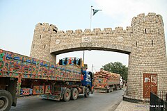 Khyber Pass Gateway southbound towards Peshawar