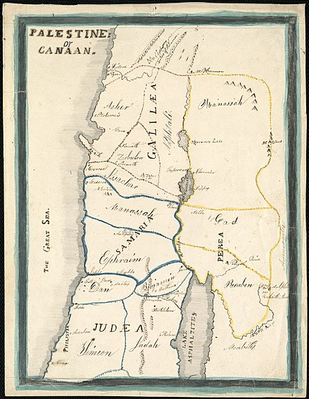 Carte de Palestine ou Canaan, 1853.