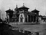 Pan-American Exposition - Mines Building from Mirror Lake.jpg
