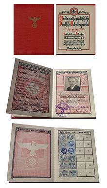 Membership of the Nazi Party from 1939 Parteibuch der NSDAP.jpg