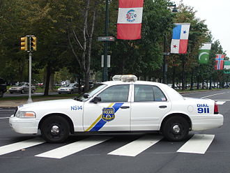 A Philadelphia police cruiser on Benjamin Franklin Parkway Philadelphia Police - cruiser on Ben Franklin Parkway.jpeg
