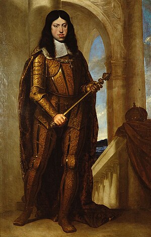 Pietro Liberi or Guido Cagnacci (attr.) - Emperor Leopold I in coronation armor.jpg