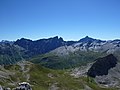 Aussicht auf Piz Arblatsch, Piz Forbesch und Piz Platta (vlnr.).