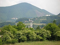 A View of the new and the old Bučići church