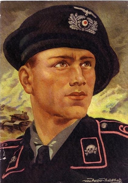 File:Propaganda Postkarte Ansichtskarte Werner von Axster-Heudtlaß (1898–1949) Panzersoldat Wehrmacht Nazi Germany Third Eeich postcard No known copyright restrictions.jpg