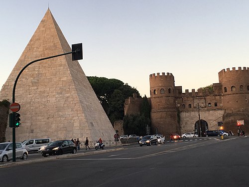 Pyramid of Cestius & Museo della Via Ostiense in Rome