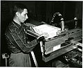 In 1957 Jacob Rabinowâ€™s company, Rabinow Engineering, designed a mechanical coding and sorting system for the U.S. Post Office. Based on similar work Rabinow had done previously for the Census Bureau, the system for the Post Office consisted of a conveyor belt cart designed to carry 12 envelopes in separate compartments. Each compartment in the cart was accompanied by an escort memory. The escort memory consisted of a shaft carrying a series of nylon code wheels. Each of the 134 wheels could move laterally into one of two positions. With this combination, more than 8000 (in decimal notation) binary numbers could be set. Twelve keyboard operators would read envelope addresses and set the positions of the code wheels. The wheels were supported on a track also composed of binary elements. When the encoded compartment hit the same encoded position on the track, the shaft dropped, triggering a door release in the compartment holding the envelope. The envelope then fell into the appropriate pocket. About 600 of the letter sorting machines were built and used by the Post Office. In later operations optical character recognition technology replaced the keyboard operators, and the mechanical escort memory was replaced by computer memory. Reference: Inventing for Fun and Profit. Jacob Rabinow. San Francisco Press, San Francisco, CA. (1990). pp. 100-138.