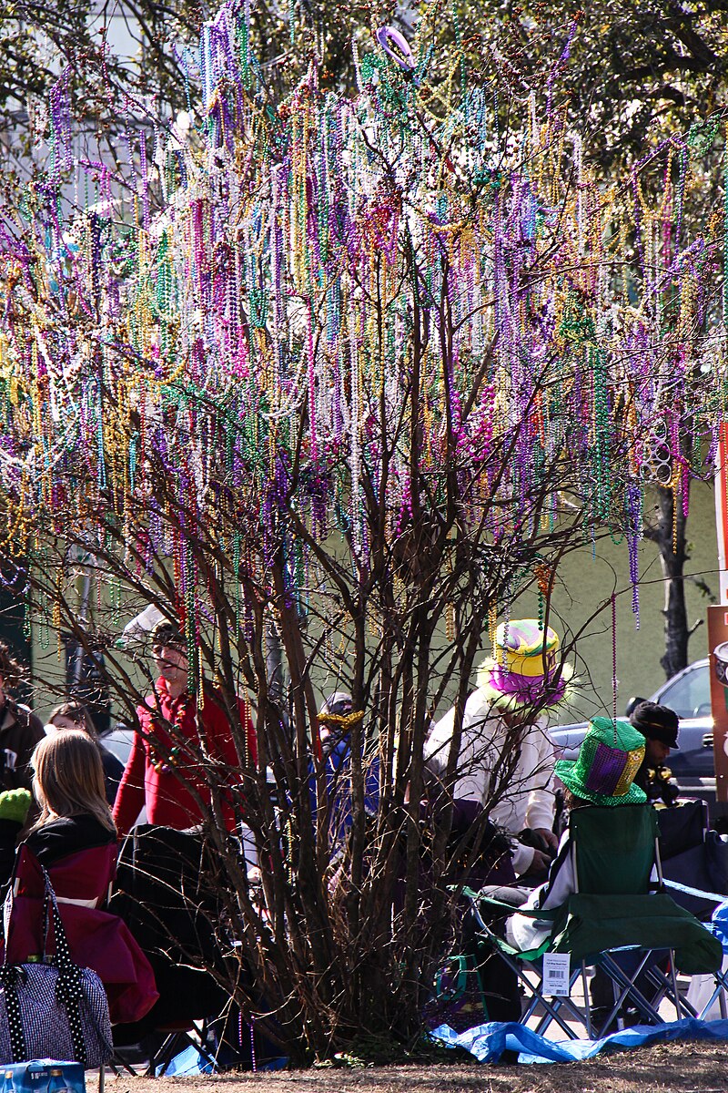 throwing mardi gras beads