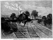 Site of the Revere, Massachusetts, train wreck, 26 August 1871 Revere station woodcut.jpg