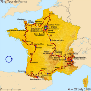 Recorregut del Tour de França de 1986
