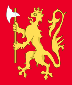 Likely appearance of medieval flag of Norway. Royal Banner of Norway (14th Century).svg