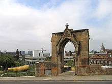 Remains of the demolished Rottenrow building Royal Infirmary, Glasgow.jpg