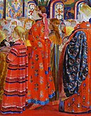 Rysslands nationaldag: Andrej Ryabushkins målning av ryska kvinnor i kyrkan (1899).