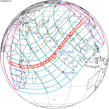 2064年2月17日日食