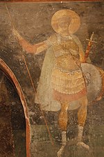Svätý Demeter Solúnsky, jedna z fresiek tzv. vojenských svätcov v Chráme Chóra