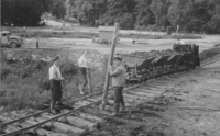 Die Bäckerbrücke im Bild hinten, links, von 1950.