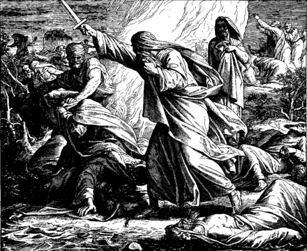 Slaughter of the Prophets of Baal, 1860 woodcut by Julius Schnorr von Karolsfeld