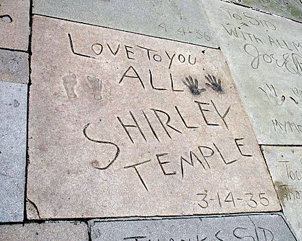 Temple's handprints and footprints at Grauman's Chinese Theatre in Los Angeles