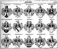 Wappen der zur elsässischen Ritterschaft und Ministerialen der Abtei Murbach gehörigen von Hungerstein und von Ongersheim im Siebmacher, Edition um 1701–1705