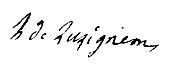 signature de Hugues-Thibault-Henri-Jacques de Lezay de Lusignan