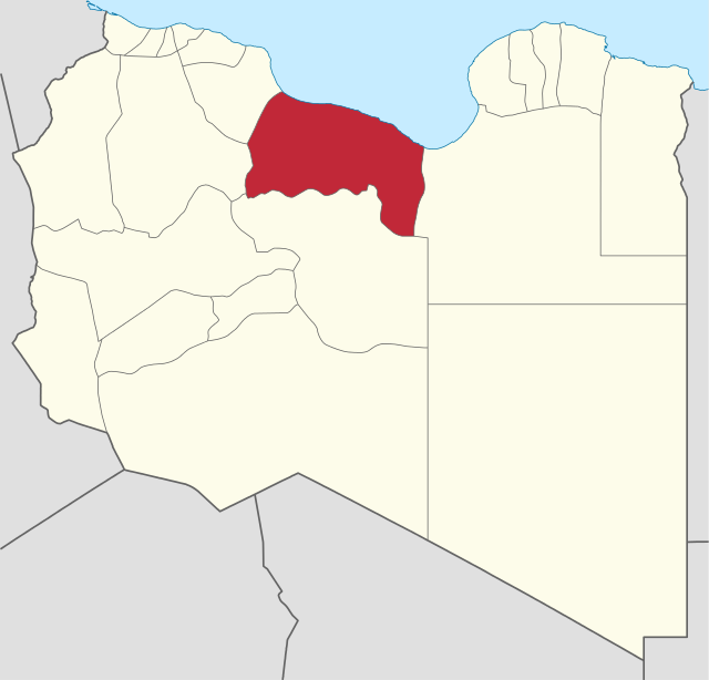 Localização do distrito de Sirte na Líbia