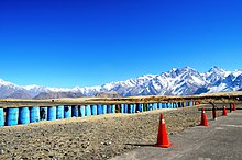 Skardu, along with Gilgit, are the major tourism, trekking and expedition hubs in Gilgit-Baltistan, Pakistan. It therefore attracts tourists from around the world. Skardu Airport sits in the shadow of the mighty Karakoram peaks surrounded by sand, rock and ice.jpg