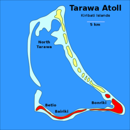 Kaart van Zuid-Tarawa