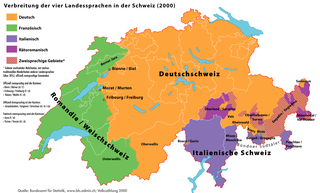 Landkarte Verbreitung der Landessprachen in der Schweiz