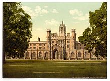 St. John's College, Cambridge, England, where the Parnassus plays were performed St. John's College, Cambridge, England-LCCN2002696460.jpg