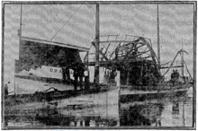 Urania, after the fire on February 12, 1914 Steamboat Urania burned.png