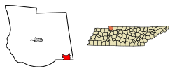 Location of Cumberland City in Stewart County, Tennessee.