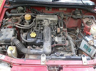 EF12 MPFI engine in a 1993 Subaru Justy Subaru ef12 justy engine.JPG