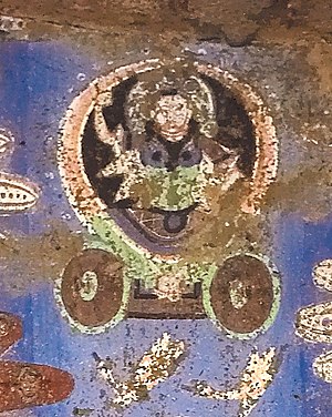 Sun God Aditya on his chariot, Cave 171