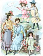 Vestidos para niñas y jovencitas en un catálogo de agosto de 1901.