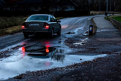 Tail light reflection in Tuntorp