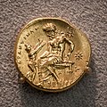 Taras - 320 BC - gold stater - female head - Taras and Poseidon - Berlin MK AM 18214714