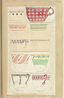 tea cup designs, 1845–55