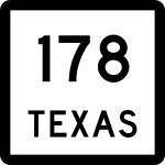 Texas State Highway 178 road sign